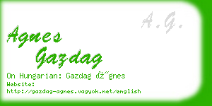 agnes gazdag business card